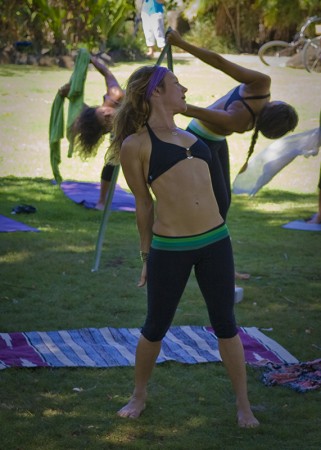 Rochelle teaches a yoga class for Keep a Breast.