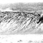 Greg Noll's legendary big wave at Makaha as captured by Alby Falzon