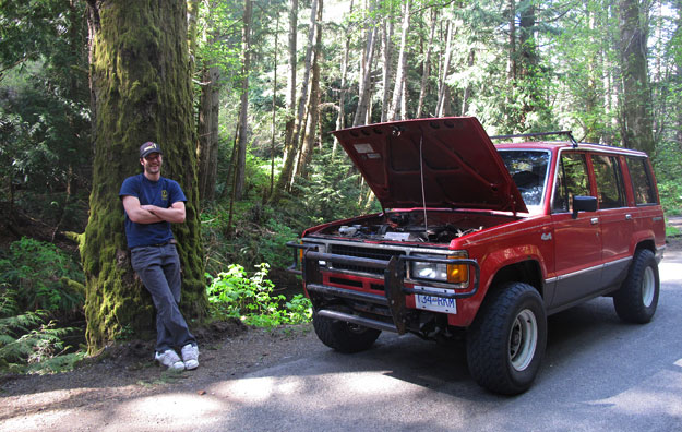 Broken Down Car in Woods