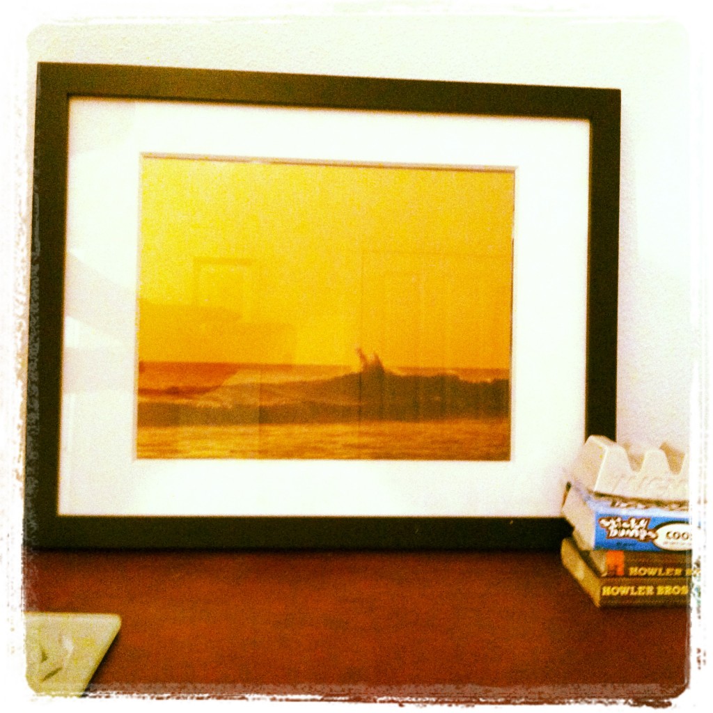 Framed Sunset Surf Photo