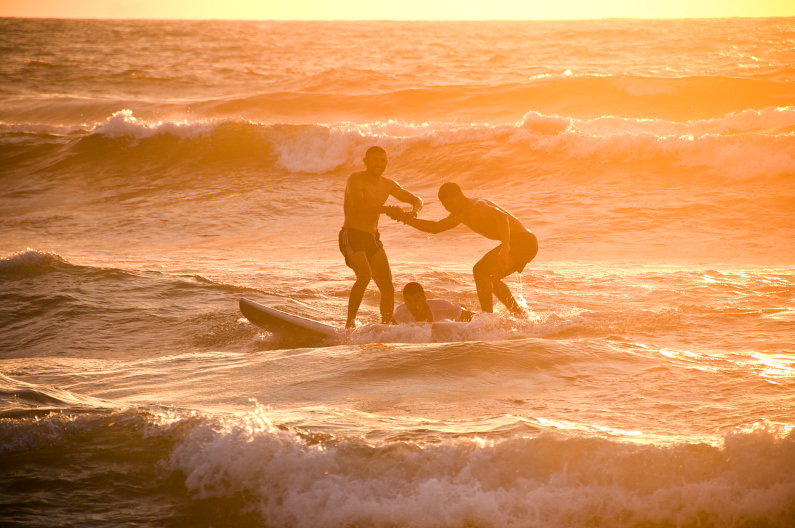 As proven in Alex Klein's film God Went Surfing with the Devil, surfing in Israel has brought people together. The dischord in the area challenges that. Photo: Alex Klein