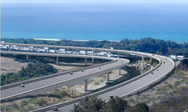 An artist's rendering of the toll road that could effectively destroy Trestles. Image: Surfrider