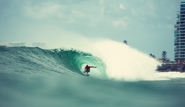 Kelly Slater at Kirra during the 2013 Quik Pro. Photo: Nate Smith