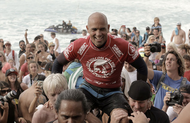 Kelly Slater, assuming a position that is more familiar to him than anyone else in the world. Photo: Morrissey