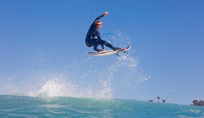 Noa Deane, NOT peeing in his Xcel Drylock. Photo: Quinn Matthews