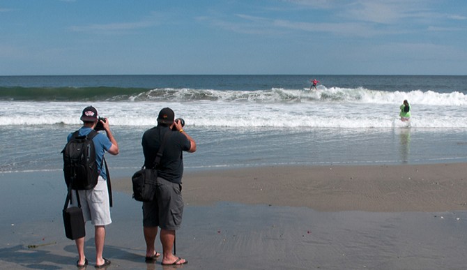 There are many ways to be a part of surf — as a surfer and photographer, or even as the team managers/shop owners they work with. Photo: Bobby Siliato