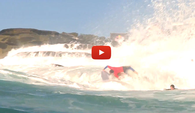 one of the most entertaining moments wasn't even on a wave – it was on the way out.