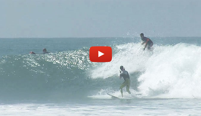 There's an upside to getting dropped in on by the number one ranked surfer in the world.