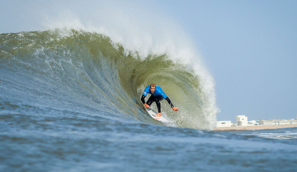 Mick Fanning won the Moche Rip Curl Pro Portugal defeating Jordy Smith in the Final. Today's victory marks Fanning's third of the 2014 season including the Rip Curl Pro Bells Beach and the JBay Open. Photo: ASP/Poullenot