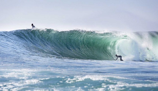 Ian Walsh bottom turns into a Nor East kraken. Photo: Red Bull | Brian Nevins