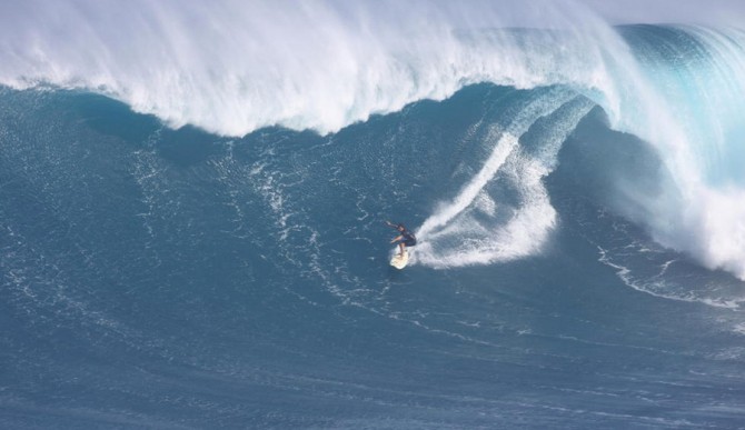 Greg Long off Pe'ahi, at Jaws. Photo: ASP