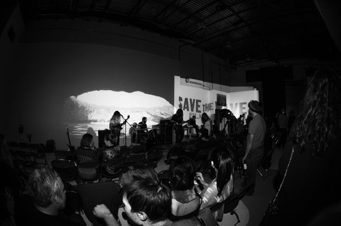 Silhouettes on a cave wall are the most ancient form of entertainment. Save The Waves Film Festival photo by James Parascandola. 