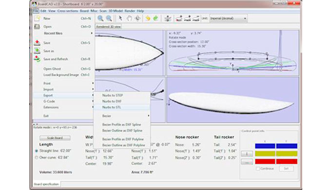 Using the default template in BoardCAD, they scaled it into a 6'2.