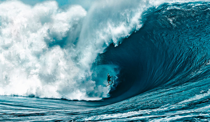 Nathan Fletcher back in 2012 during the Code Red Swell that hit Teahupoo. Photo: Brian Bielmann