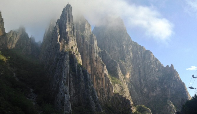 Estrellita is shown here on the left of the formation. Photo: Climbing.com 