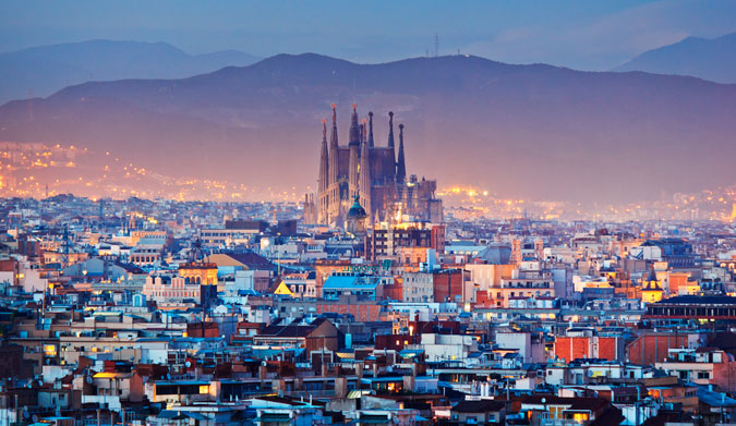 Barcelona at night. Photo: Shutterstock