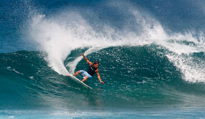 Tommy O'Brien demonstrates a proper use of rail and power. 