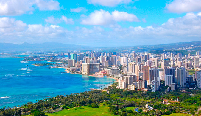 Honolulu from the peak of Diamond Head. Photo: Shutterstock