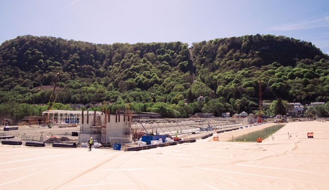 A current view of Surf Snowdonia's East Bay during construction. Photo: Surf Snowdonia 