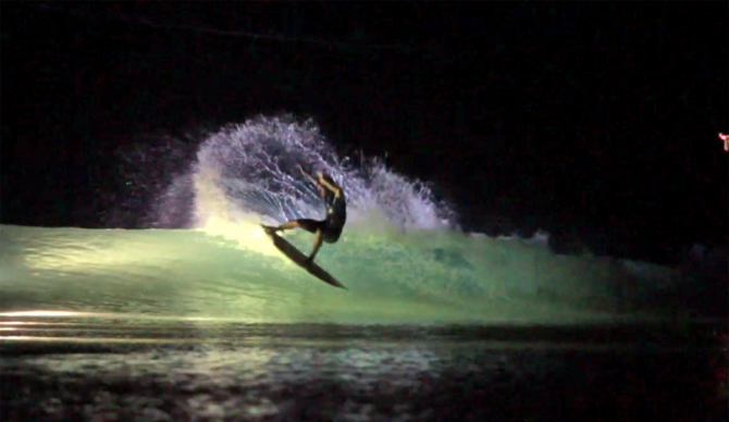 Night Surfing at Wavegarden