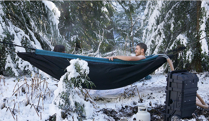 You know how many times I've been lying my hammock and wished I was simultaneously lying in a hot tub. Twice. Finally, it's a possibility!