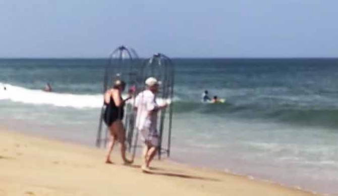 This couple came up with their very own innovative solution to shark attacks.