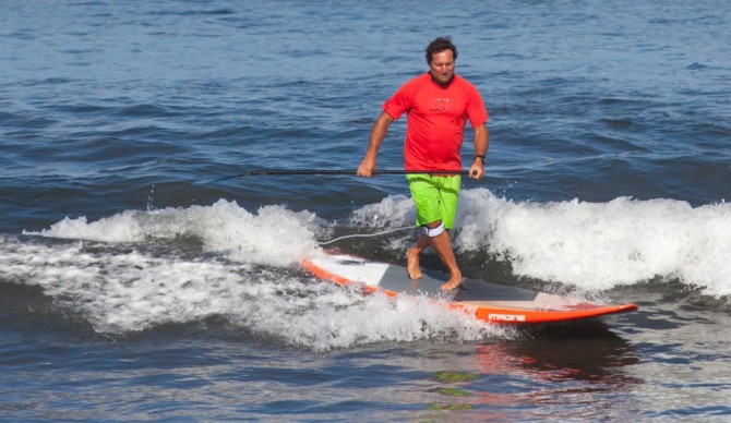 Dave Kalama doesn't care if it's 2 feet or 20 feet, he's enjoying the ocean. 