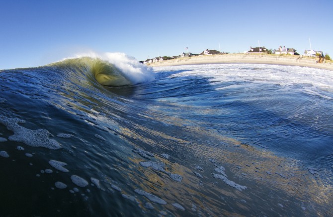 Grinding down a shallow sandbar in New Jersey