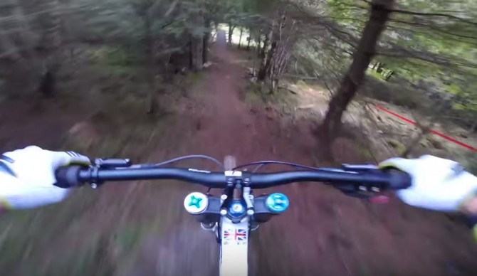 pov downhill mountain bike