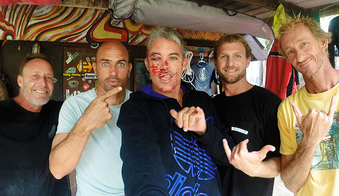 Kelly Slater happened to be there to witness the carnage. 