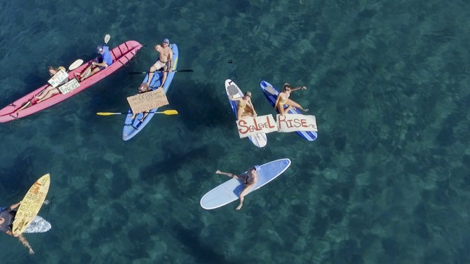 Maui's Paddle Out for Climate Change Awareness - Photo Credit Jake Cahill