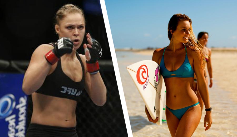 The hyper-sexualized image (and thus marginalized emphasis on performance) of women's surfing can learn a lot from Ronda Rousey and the UFC. 