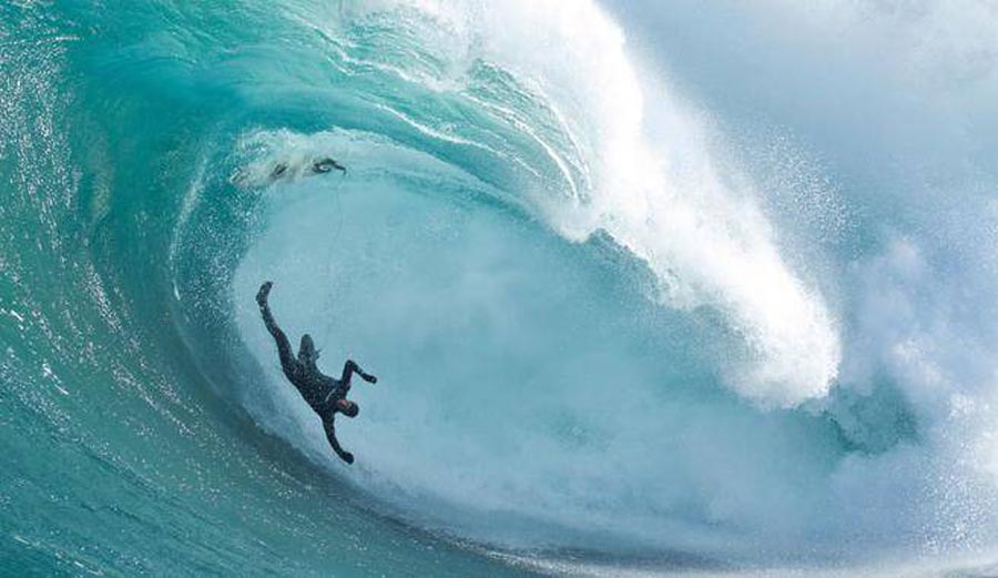 No this is not me. I would never surf a wave this big. But if I did, it would probably look something like this. Photo: ANDREW CHISHOLM