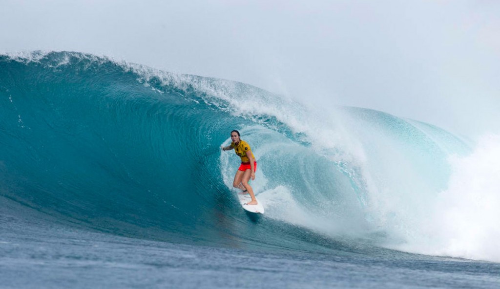 Carissa Moore looking quite comfortable at Backdoor.