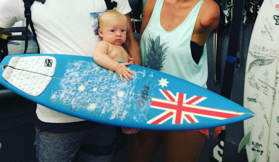 Isn't that just about the coolest lil' surfer dude you've ever seen? Photo: @BethanyHamilton