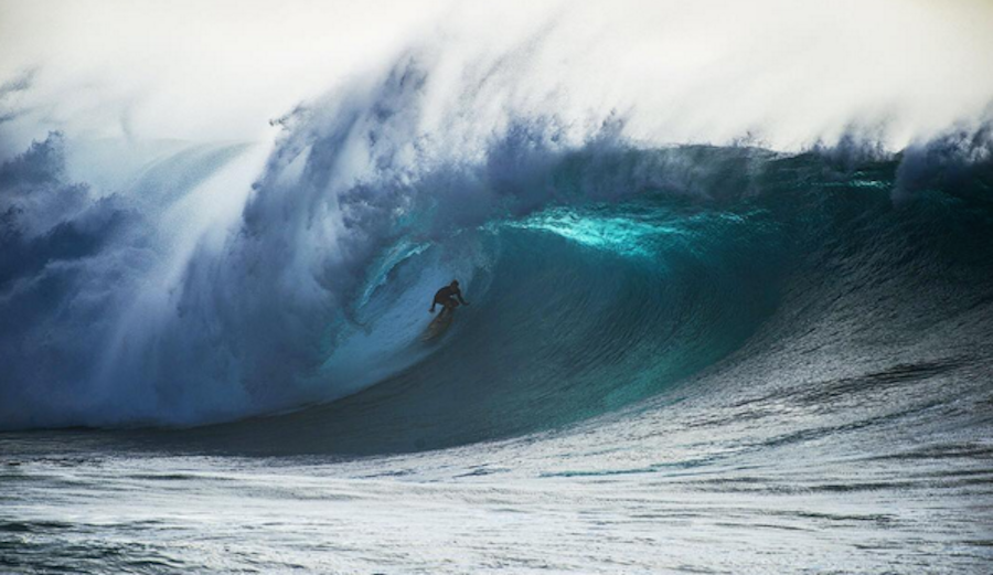 Mark Healey making the most of a lei day at the bay. Photo: Tony Harrington