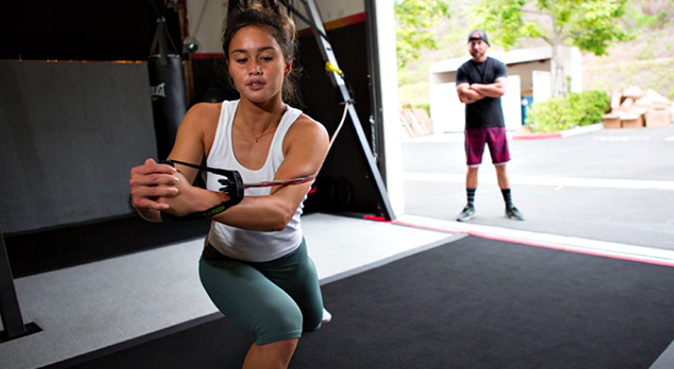 World Tour Surfer, Alessa Quizon, working out at Foundation Fitness. Photo: Foundation Fitness.