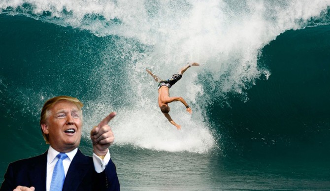 This election? Donald Trump? It relates very much to surfing. So we're going to talk about it. Illustration: Haro