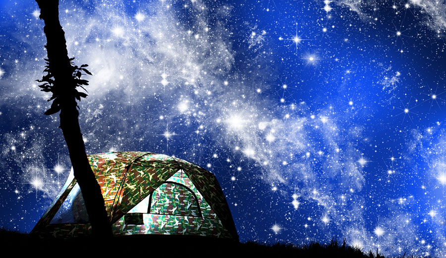 Chances aren't great that your night sky looks like this... but still, sleep under the stars. 