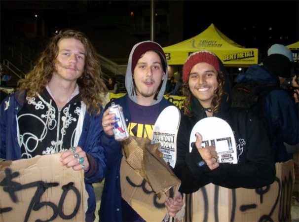 Left to right: Zac Marben, Jake Olson-Elm and Jonas Michilot, outside Seattle in 2007