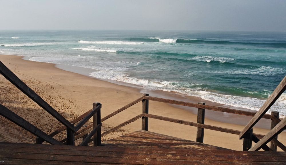 Not my spot, but another in a long line of beautiful waves with hard-to-use stairs down to them! Photo: Shutterstock