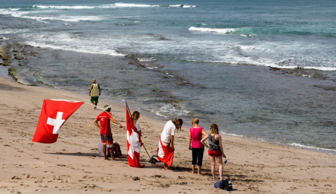 Switzerland has no coastline. Doesn't seem to matter to their national surf team. Photo: ISA/Nelly