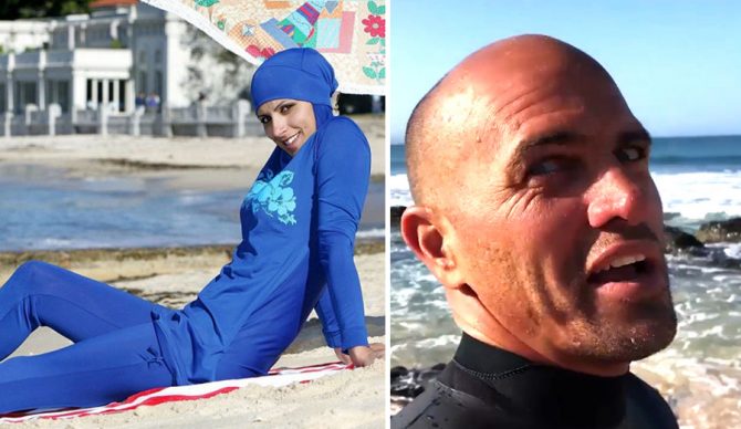 "There could be a cross dresser next to this person and not be bothered so why bother her?" – Kelly Slater