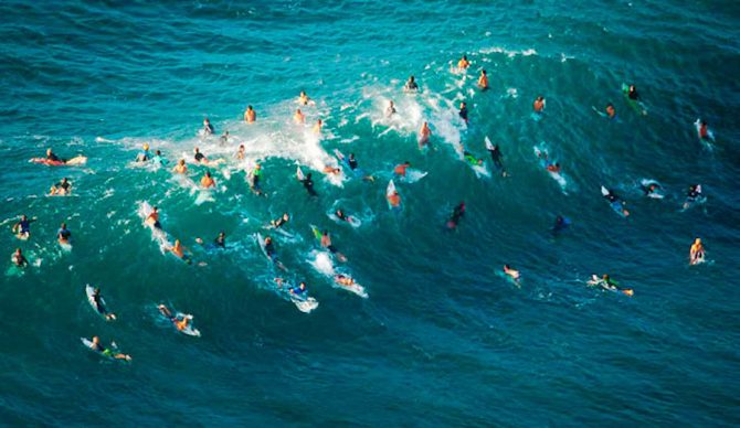 To most this ain't a pretty picture. But crowds mean interacting with strangers –something that's happening less and less with the advent of technology. Photo: Mike Coots