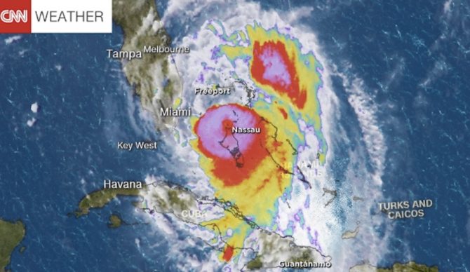 Hurricane Matthew, a Category 4 hurricane, is on track to impact areas of the American southeast over the next several days. Photo: CNN Weather