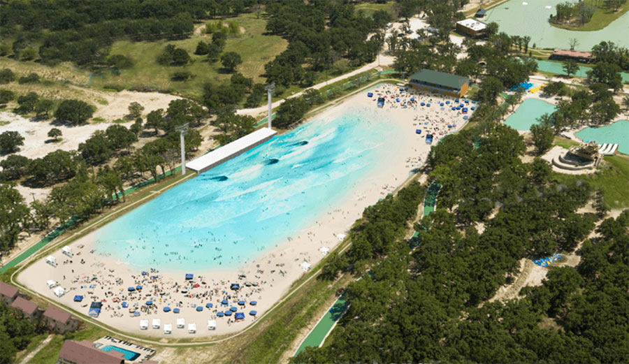 An artist's rendition of American Wave Machines' park in Waco, Texas.