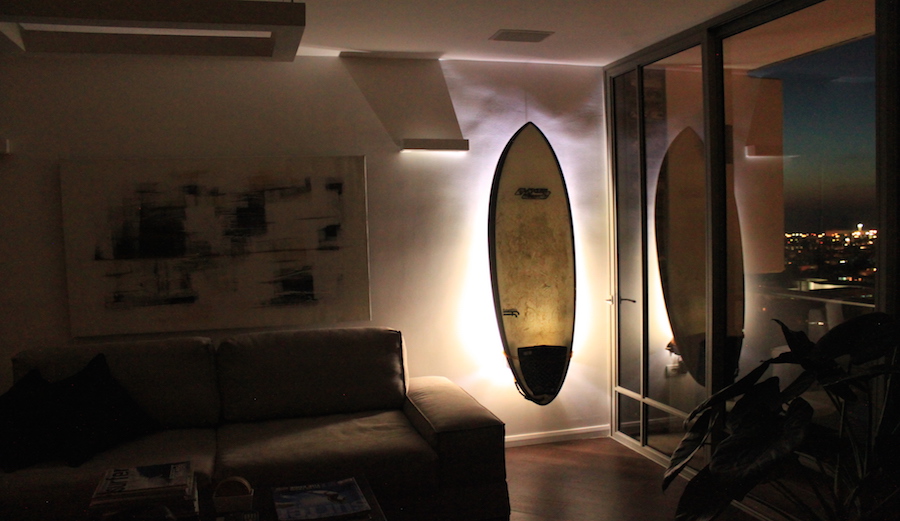 invisible surfboard wall mount