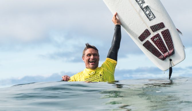 South Africa's Anthony Smyth celebrating a long awaited victory. Photo: ISA/Chris Grant