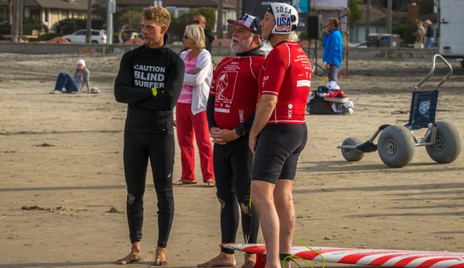 Scott Leason (right) and his water safety crew. Photo: ISA/Sean Evans