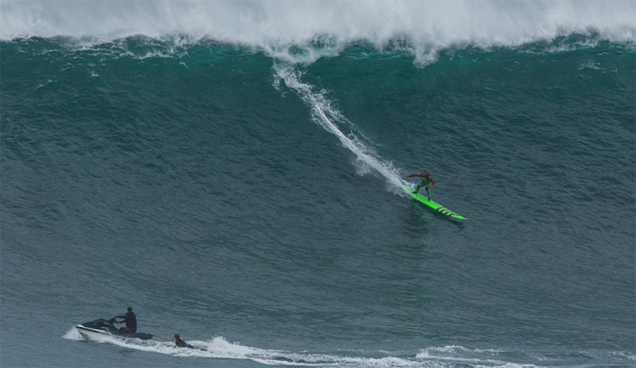 Garrett McNamara at Nazaré, Portugal on December 23, 2015.